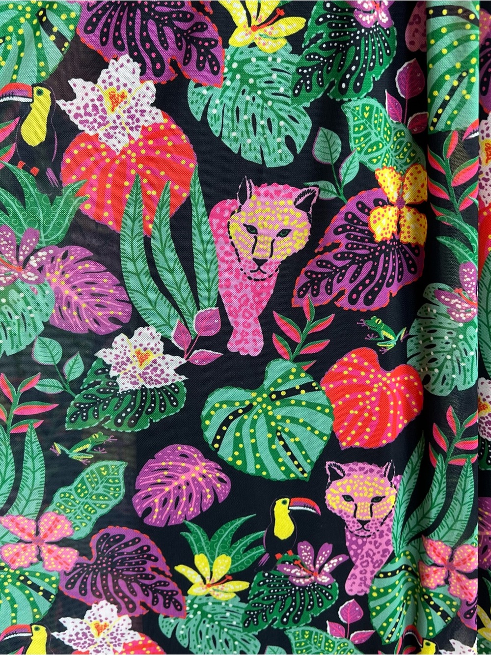 Betsey Johnson SzL Tropical Floral Halter Maxi Dress Black w/Green & Pink Print - Picture 4 of 7